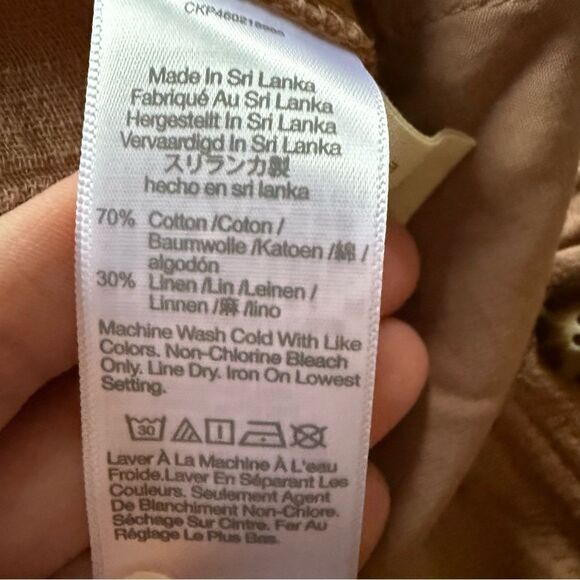 Madewell Cotton-Linen Pull-On High-Rise Tapered Pants: Button-Front Edition NWT - Picture 5 of 6